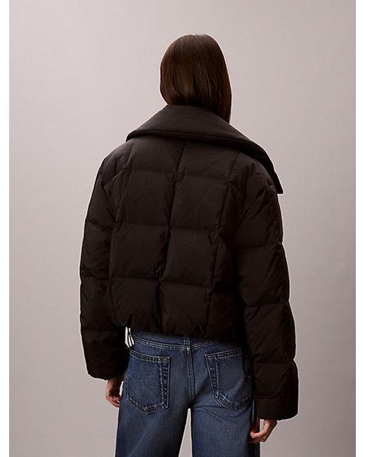 Calvin Klein Blue Jeans Short Down Puffer Jacket