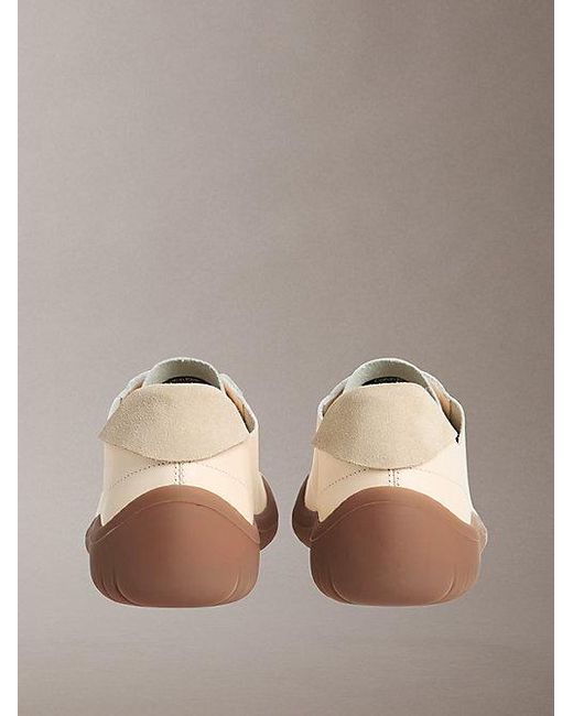Calvin Klein Brown Smooth Leather Hybrid Trainers