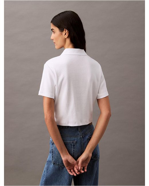 Calvin Klein Gray Calvin Klein Cotton Contour Rib Polo Tee