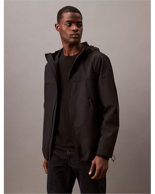 Calvin Klein Brown Soft Shell Utility Jacket for men