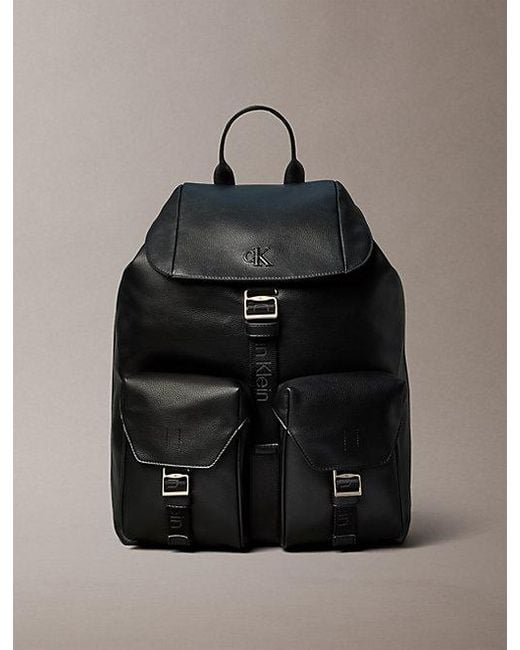 Calvin Klein Cargo Rugzak Met Klep Bovenop in het Black voor heren