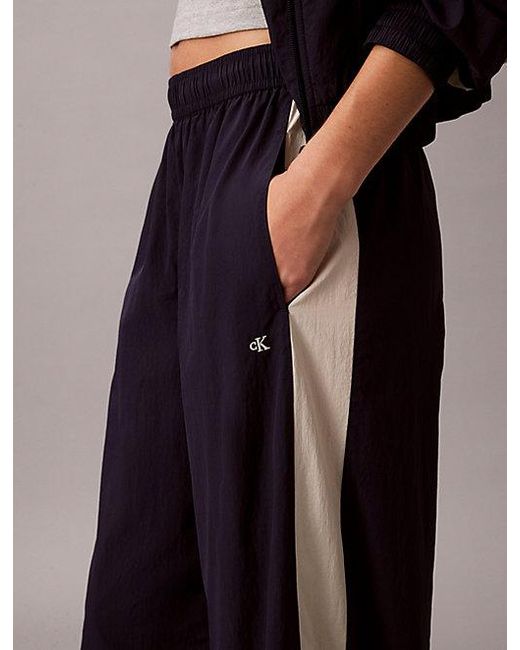 Calvin Klein Blue Jeans Relaxed Nylon Track Pants