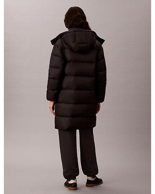 Calvin Klein Black Jeans Long Puffer Jacket