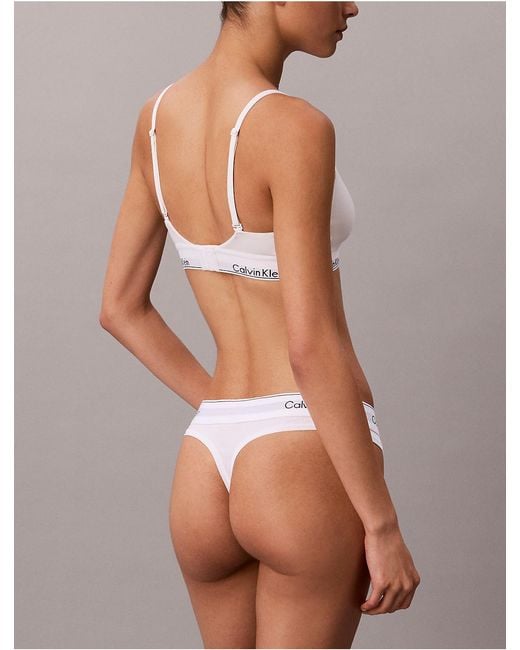 Calvin Klein White Thong Icon Cotton Modal