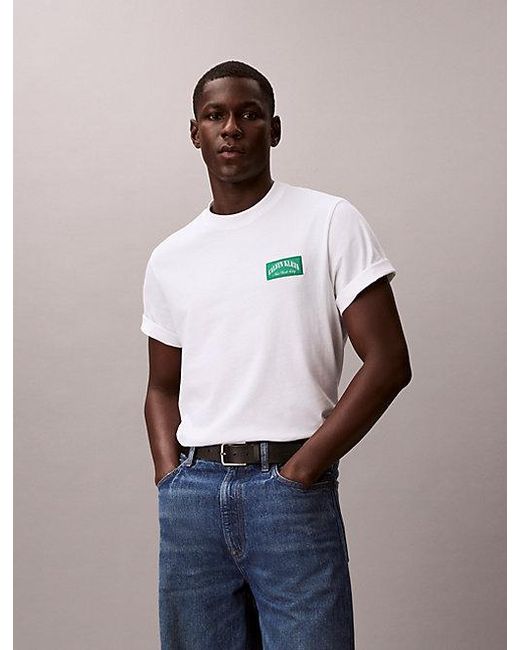 Calvin Klein Blue Jeans Varsity Badge T-Shirt for men