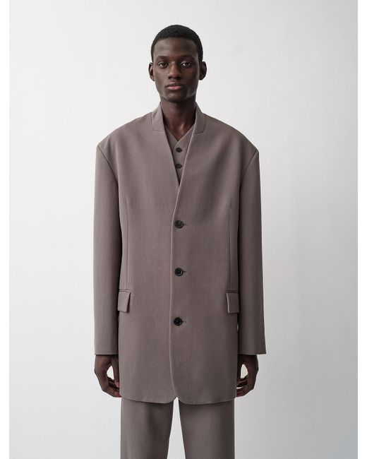 Calvin Klein Brown Barkley Collarless Jacket for men