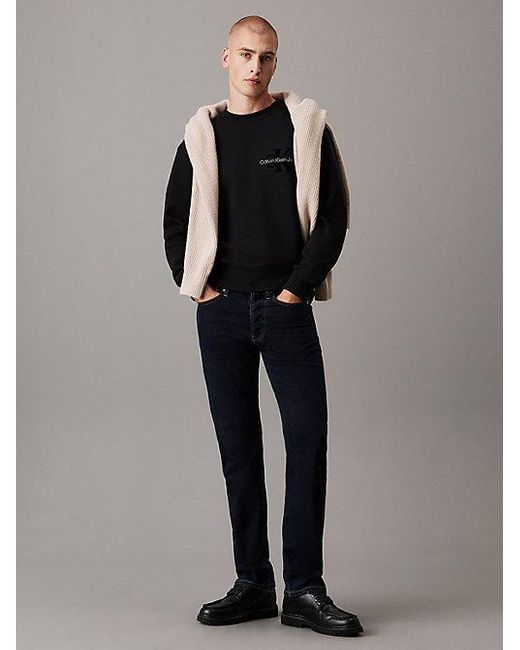 Calvin Klein Relaxt Sweatshirt Met Monogram in het Gray voor heren