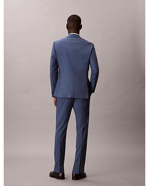 Calvin Klein Blue Houndstooth Slim Trousers for men