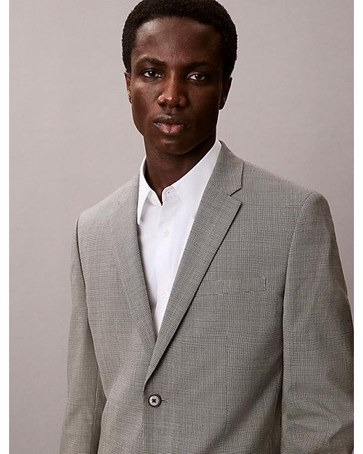 Calvin Klein Gray Houndstooth Slim Blazer for men