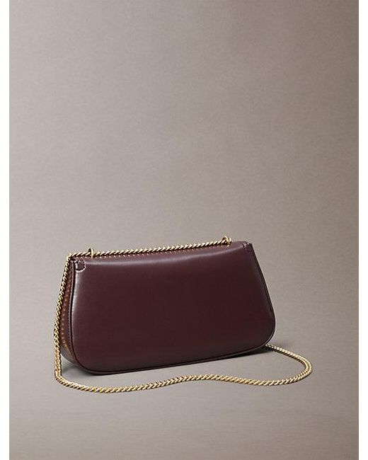 Calvin Klein Schoudertas Met Ketting En Monogramlogo-Hardware in het Brown