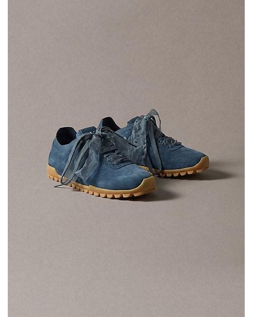 Calvin Klein Blue Suede Organza Runner Trainers
