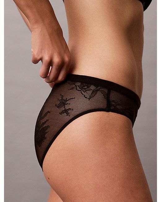 Calvin Klein Brown Bikini Briefs Icon Stretch Lace