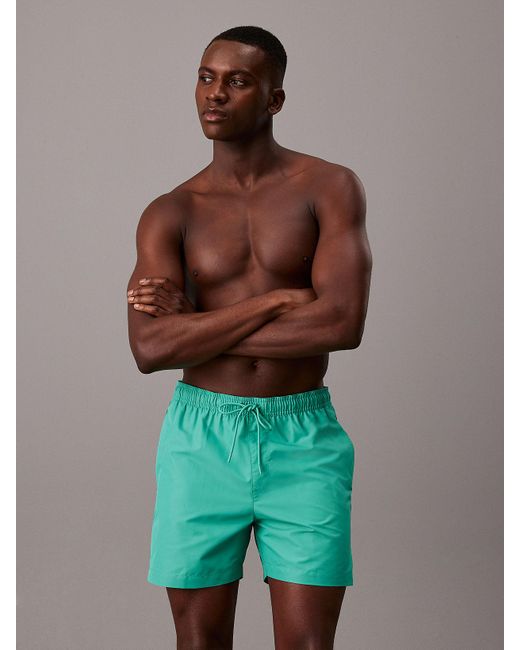 Calvin Klein Green Medium Drawstring Swim Shorts for men