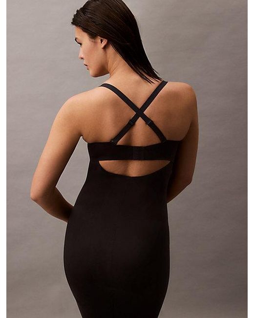 Calvin Klein Black Shapewear Slip Dress Stay Put Stretch