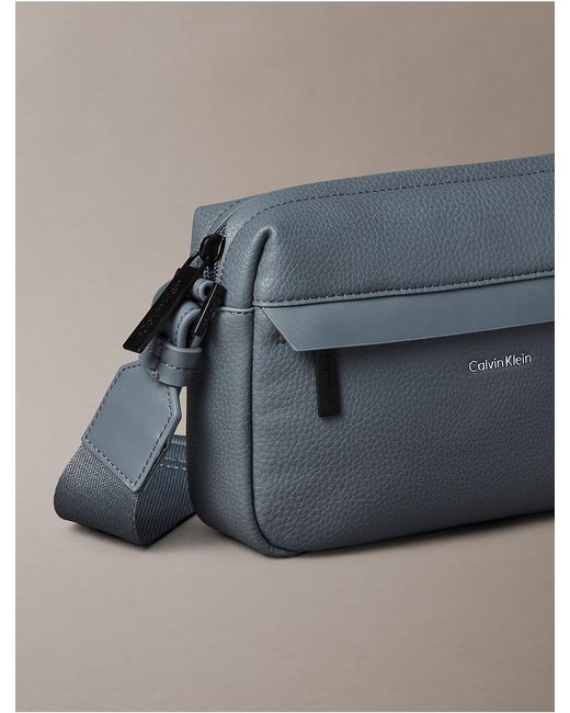 Calvin Klein Gray Pebbled Camera Bag for men