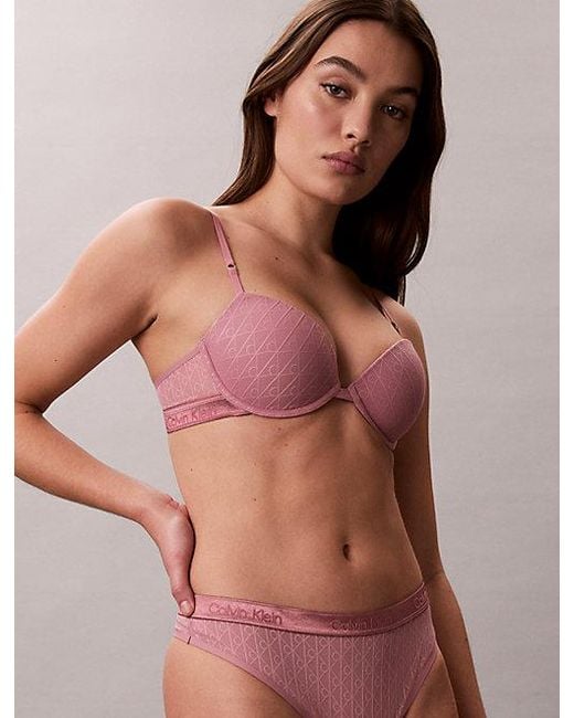 Calvin Klein Pink Lightly Lined Demi Bra Icon Cotton Modal