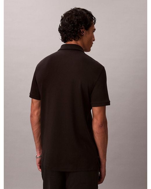 Calvin Klein Brown Slim Zip Neck Polo Shirt for men