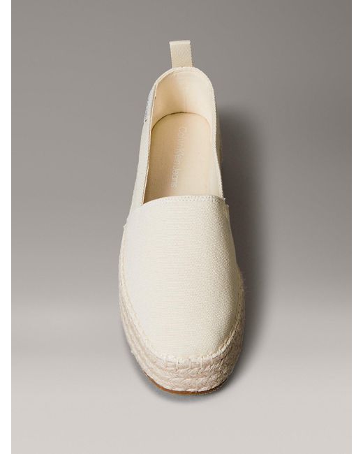 Espadrilles Compensées En Toile Calvin Klein en coloris Natural