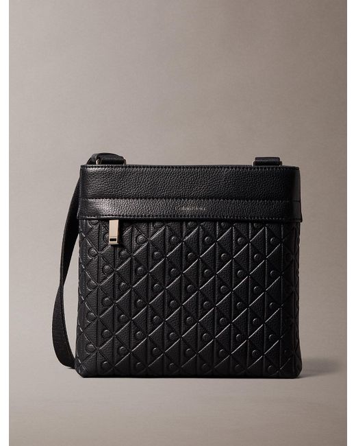Calvin Klein Black Embossed Emblem Logo Flat Pack for men