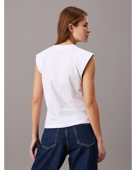 Calvin Klein White Relaxed Sleeveless T-shirt