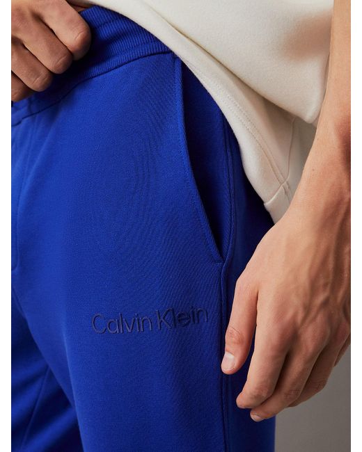 Calvin Klein Blue Cotton Terry Joggers for men