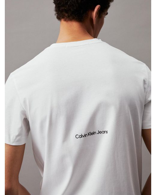 T-shirt avec imprimé photo Calvin Klein pour homme en coloris Gray