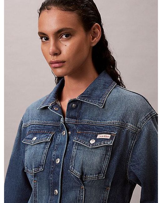 Calvin Klein Blue Jeans Denim Shirt Dress