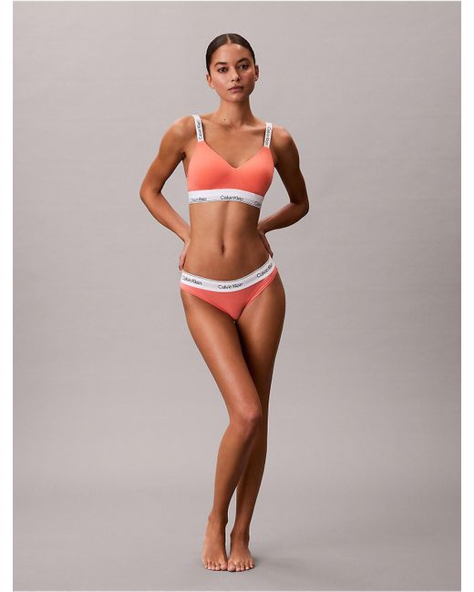 Calvin Klein Orange Icon Cotton Modal Lightly Lined Bralette