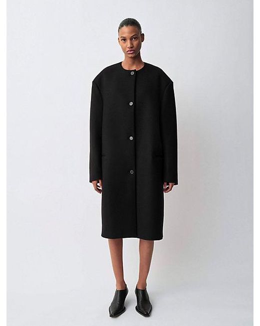 Calvin Klein Black Cora Collarless Coat