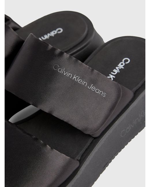 Calvin Klein Black Satin Sandals