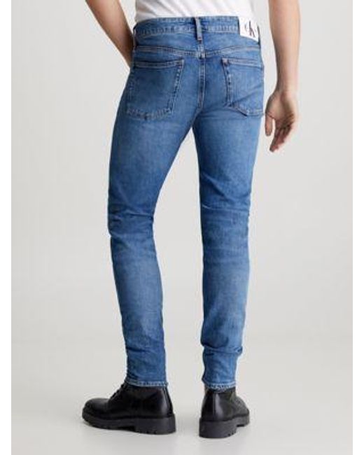Calvin Klein Slim Tapered Jeans in het Blue voor heren