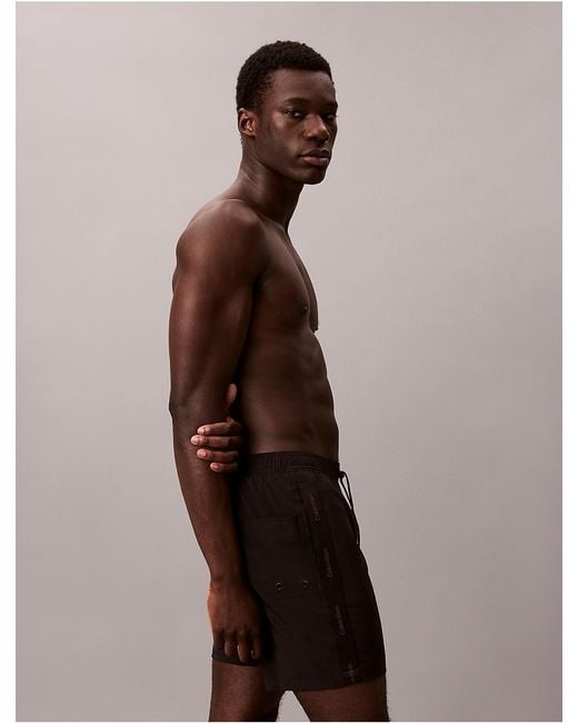 Calvin Klein Brown Core Solid Swim Shorts for men