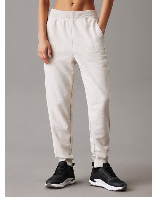 Calvin Klein French Terry Joggers in White Lyst UK