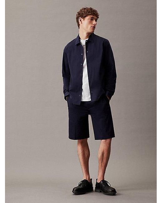 Calvin Klein Shorts aus Stretch-Satin in Blue für Herren