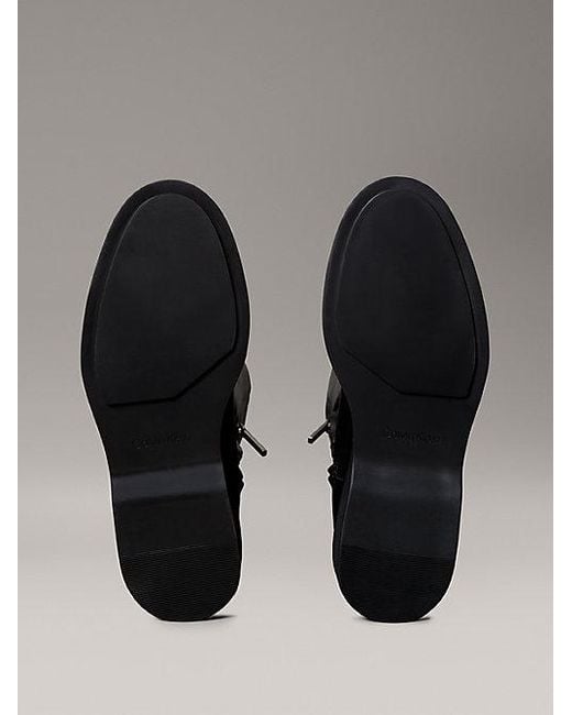 Calvin Klein Leren Knielaarzen Met Signature Logo in het Black
