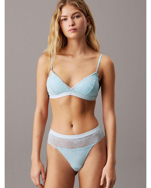 Calvin Klein Blue High Waisted Thong