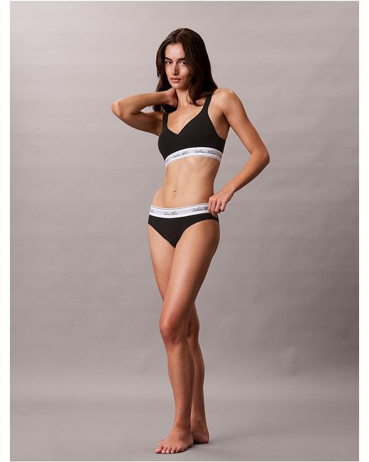 Calvin Klein Black Icon Cotton Modal Script Bikini
