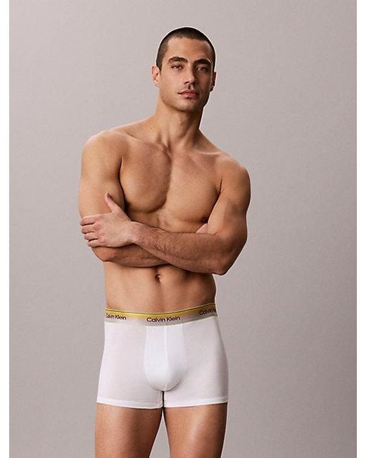 Calvin Klein White Trunks Icon Cotton Stretch Pride for men