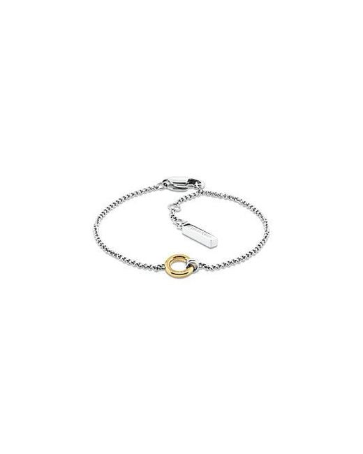 Calvin Klein White Jeans Two Tone Ring Chain Bracelet