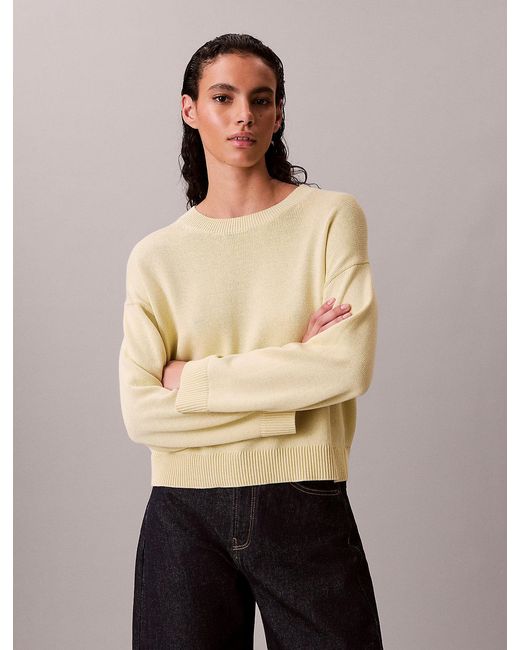 Calvin Klein Natural Cotton Relaxed Crewneck Jumper