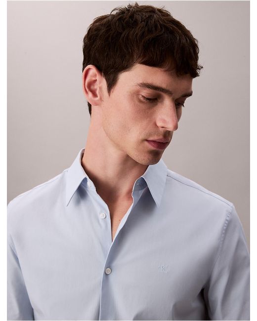 Calvin Klein Multicolor Cotton Stretch Slim Button-Down Shirt for men