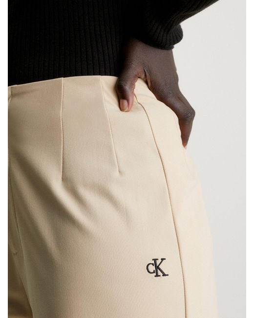 Calvin Klein Natural Wide Leg Knit Trousers