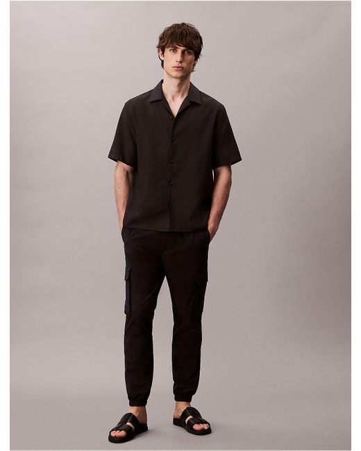 Calvin Klein Black Calvin Klein Cotton Blend Skinny Cargo Ripstop Pants for men