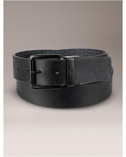 Calvin Klein Black Reversible Square Buckle Belt for men