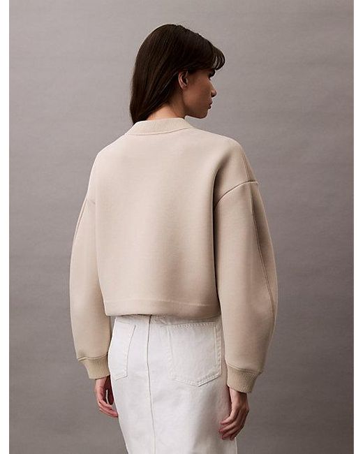 Calvin Klein Scuba Relaxed Bomber-Jack in het Natural