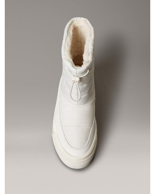 Calvin Klein Gray Warm Sherpa Platform Snowboots