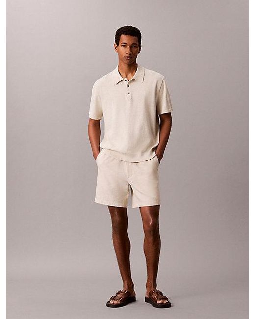 Calvin Klein Natural Supima Cotton Knit Polo Shirt for men