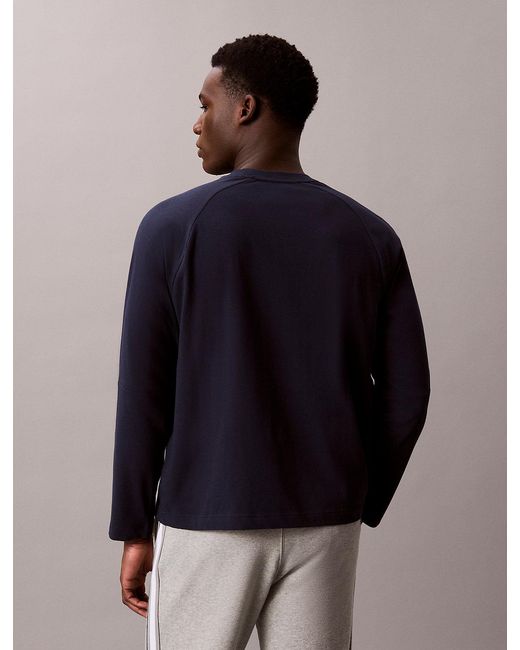 Calvin Klein Blue Performance Long Sleeve Gym T-Shirt for men
