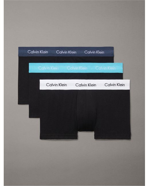 Calvin Klein Gray Cotton Stretch 3-pack Low Rise Trunk for men