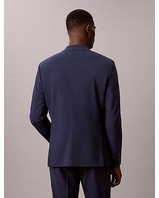 Calvin Klein Blue Slim Wool Stretch Blazer for men